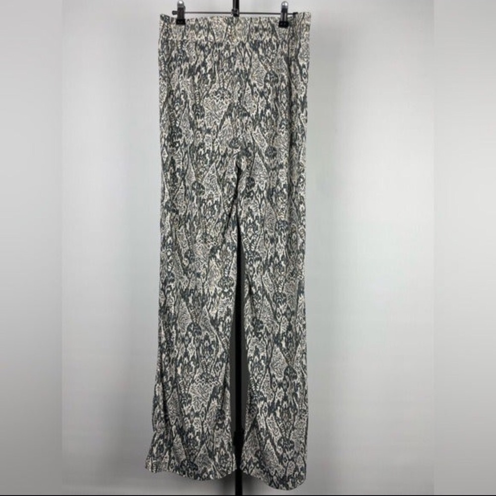 Iman White Black Gold Metallic High Rise Wide Leg Palazzo Pants